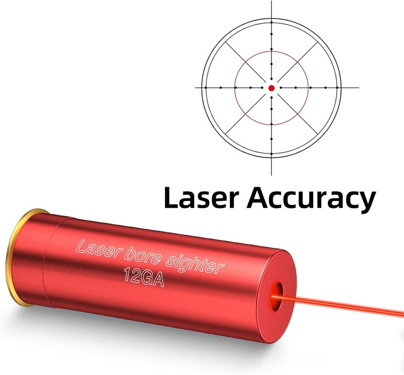 EZshoot Laser Bore Sight, 12 Gauge Bore Sight Laser Red Dot Boresighter with 2 Sets of Batteries - Image 2